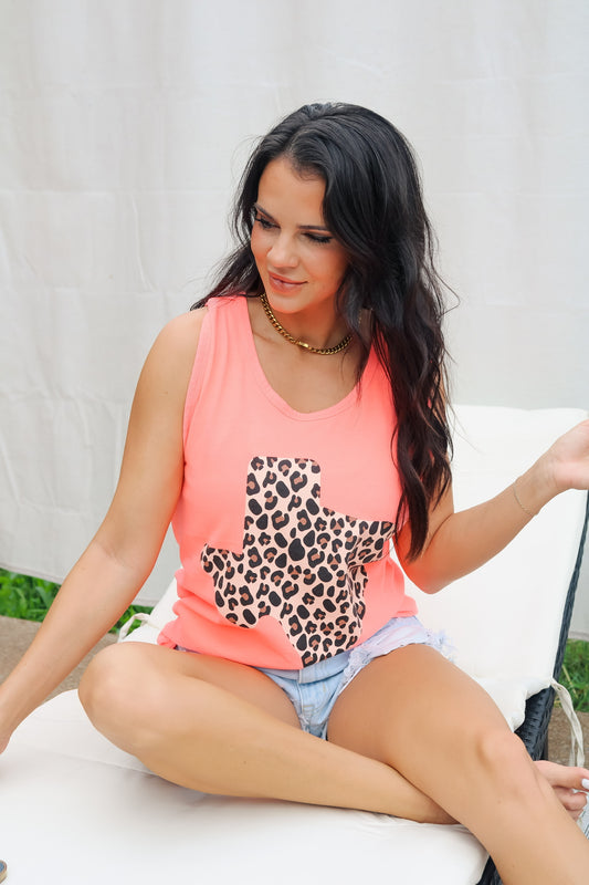 Texas Leopard | Neon Coral | Tank