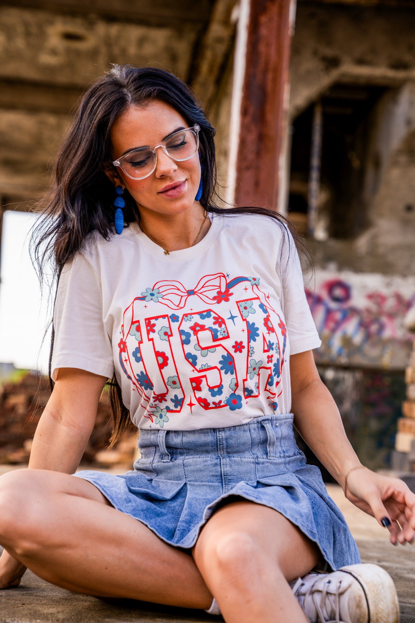 USA Bow | Vintage White | Short Sleeve Tee