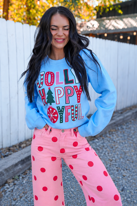 Jolly Happy Joyful  | Crewneck Sweatshirt