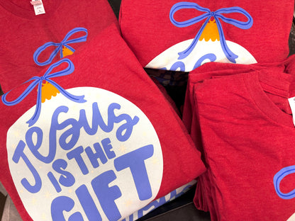 Jesus Is The Gift | Heather Red | Long Sleeve
