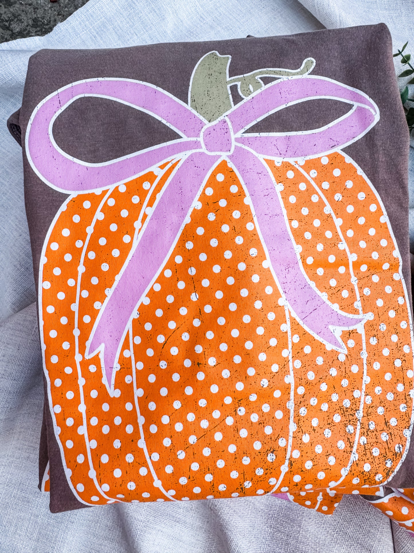 Polka Dot Pumpkin | Espresso | Short Sleeve