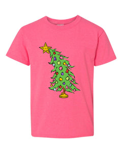 Who Christmas Tree| Neon Pink | Youth | Short Sleeve Tee