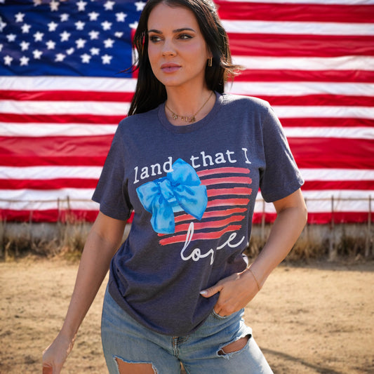 Land That I Love | Heather Navy | Short Sleeve