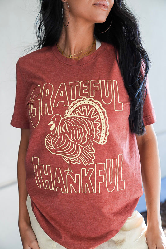 Grateful Thankful Turkey | Heather Clay | Short Sleeve