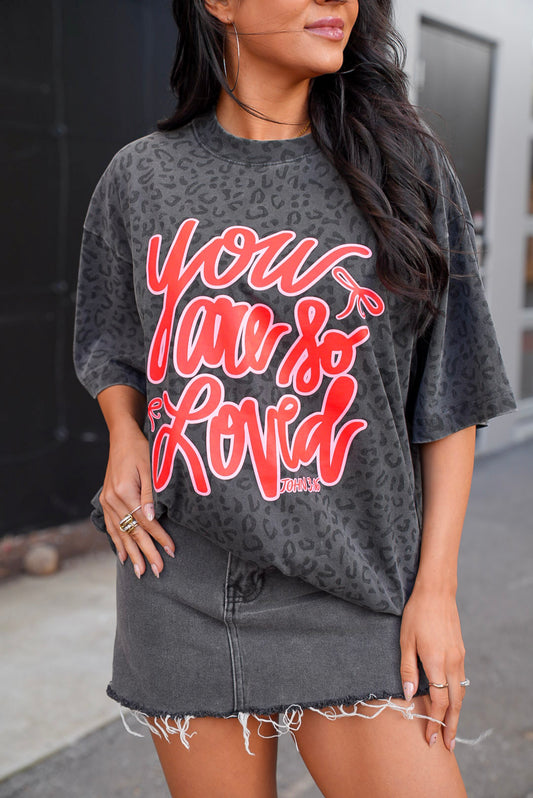 So Loved | Black Leopard |  Short Sleeve