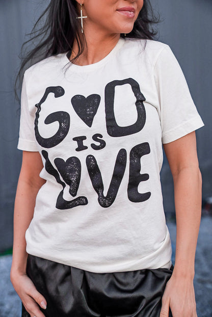 God Is Love | Vintage White | Short Sleeve Tee