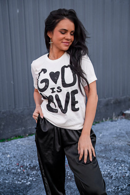 God Is Love | Vintage White | Short Sleeve Tee