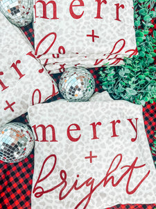 Glitter Merry + Bright | Natural Leopard | Short Sleeve