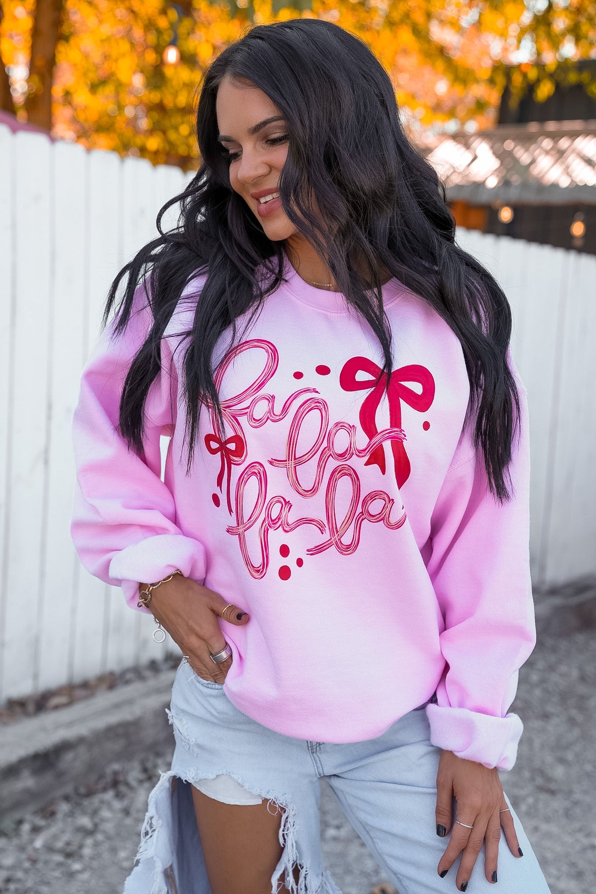 Fa La La La  | Cindy Lou Pink | Crewneck Sweatshirt