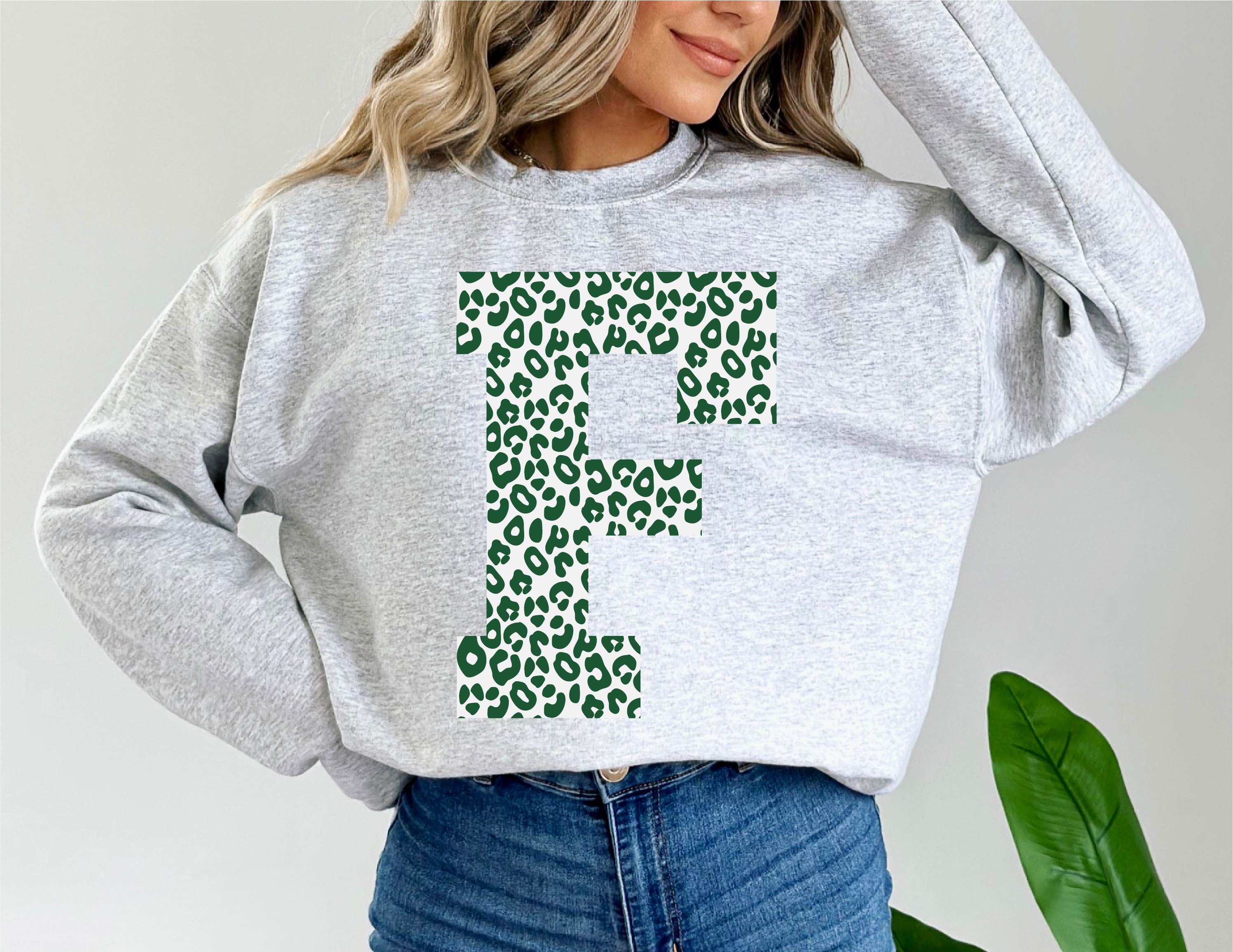 Leopard Franklin F (Glitter) | Ash | Sweatshirt