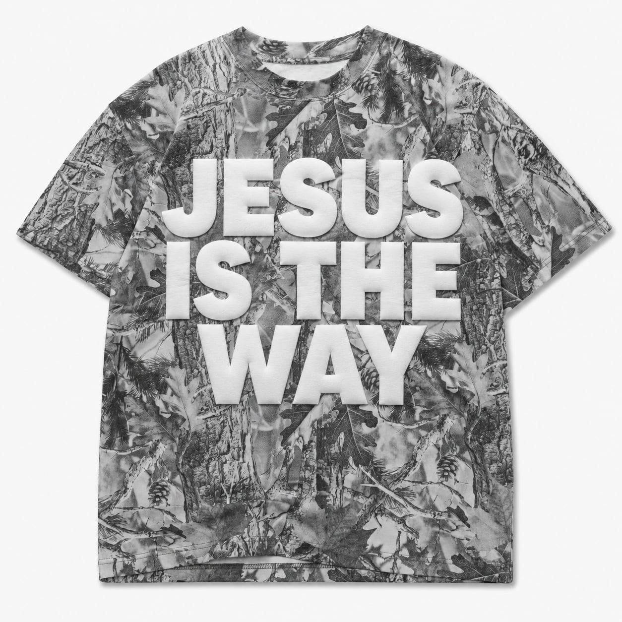 Jesus Is The Way | Grey Camo |  Short Sleeve