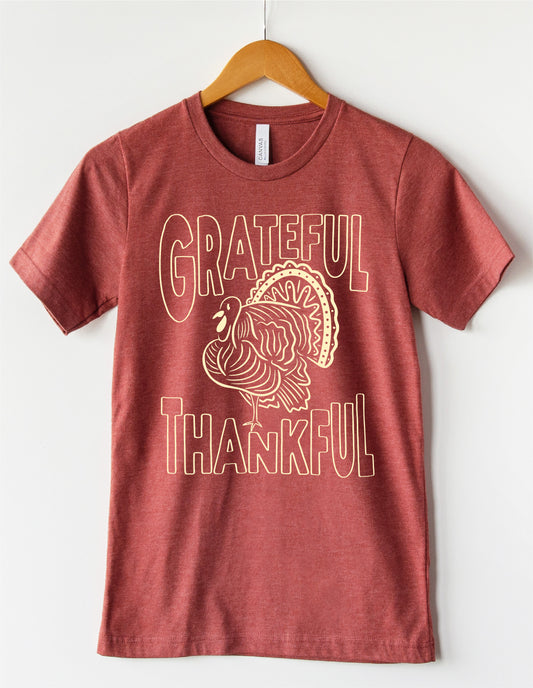 Grateful Thankful Turkey | Heather Clay | Short Sleeve