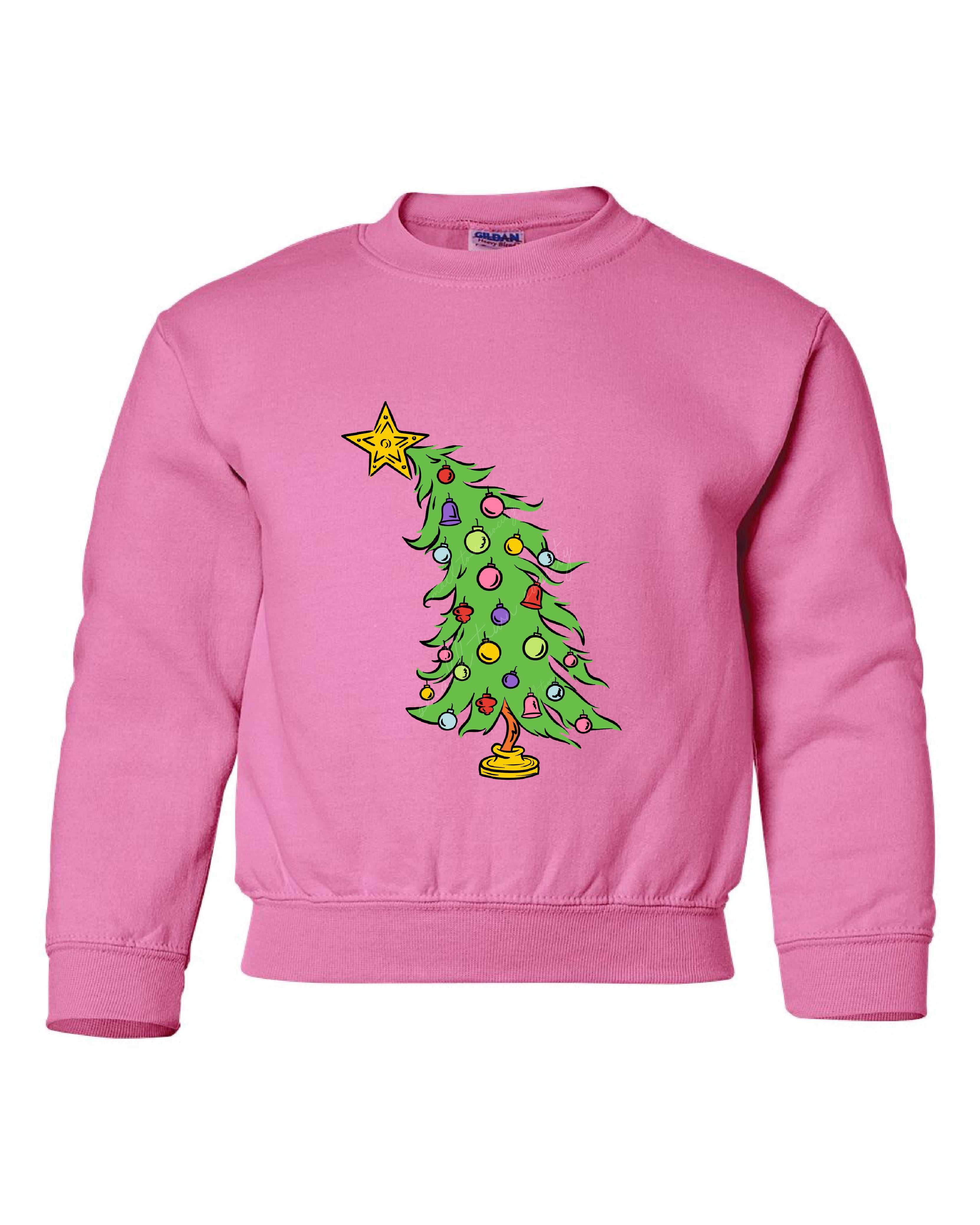 Who Christmas Tree| Neon Pink | Youth | Sweatshirt