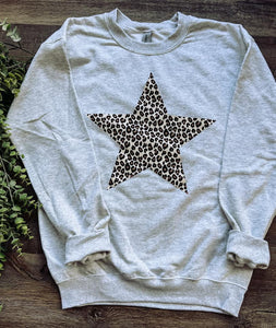 Leopard Star | Ash | Sweatshirt
