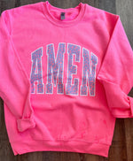 Load image into Gallery viewer, Amen | Neon Pink | Sweatshirt
