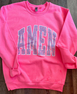 Amen | Neon Pink | Sweatshirt