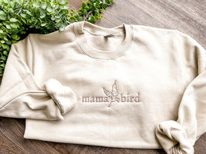 Mama Bird | Sand | Embroidered Sweatshirt