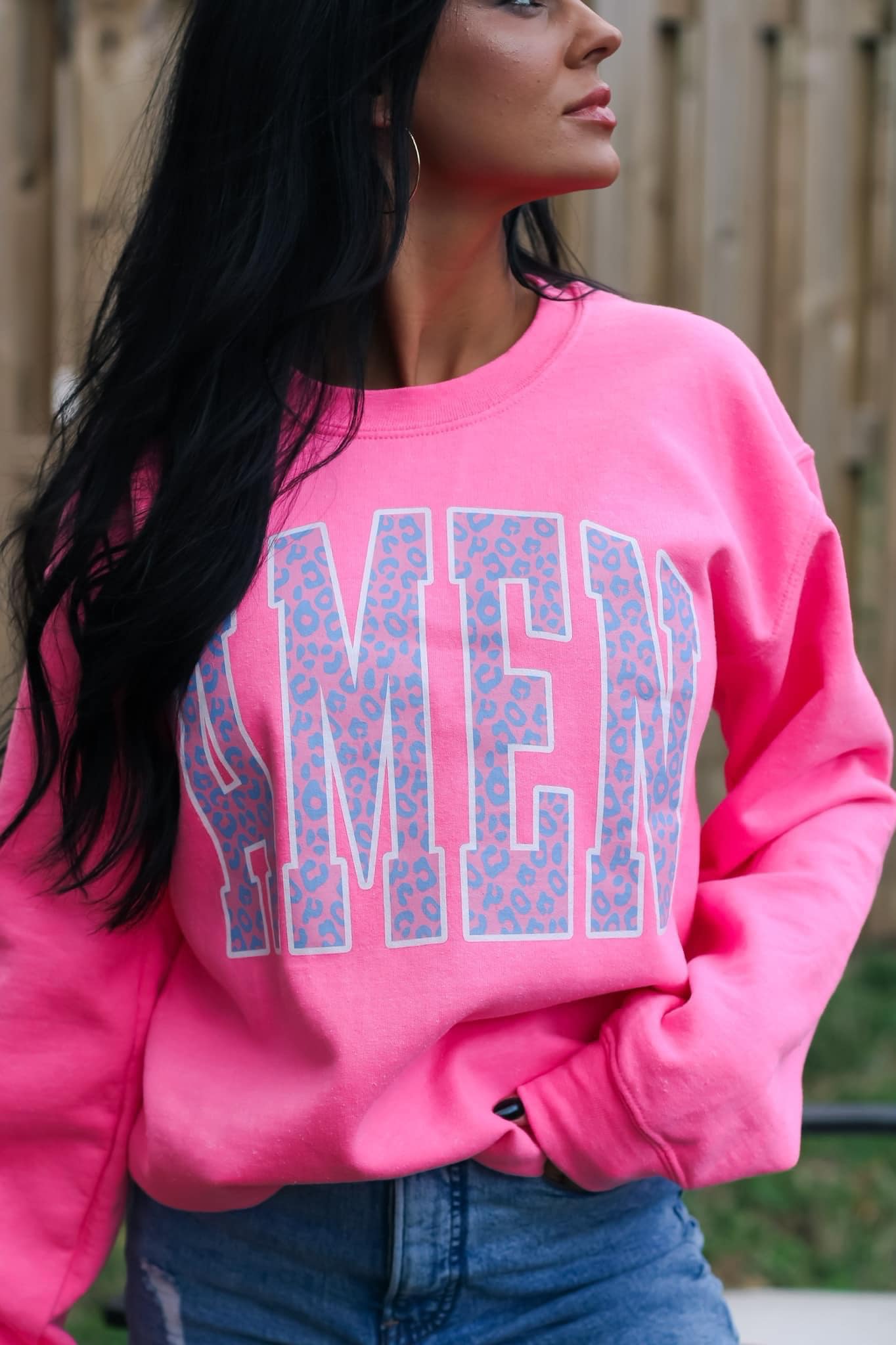 Amen | Neon Pink | Sweatshirt