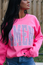 Load image into Gallery viewer, Amen | Neon Pink | Sweatshirt
