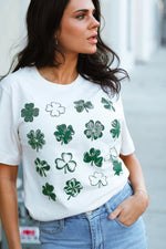 Load image into Gallery viewer, Clovers | Vintage White | Short Sleeve Tee
