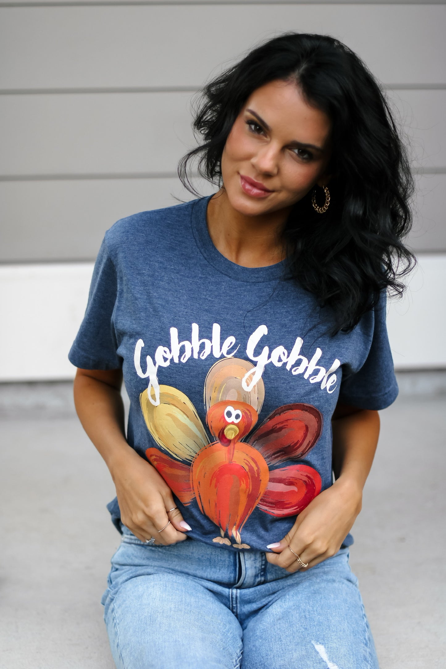 Turkey | Gobble Gobble | Heather Denim | Short Sleeve
