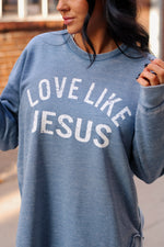 Load image into Gallery viewer, Love Like Jesus Vintage Fleece | Vintage Bluestone
