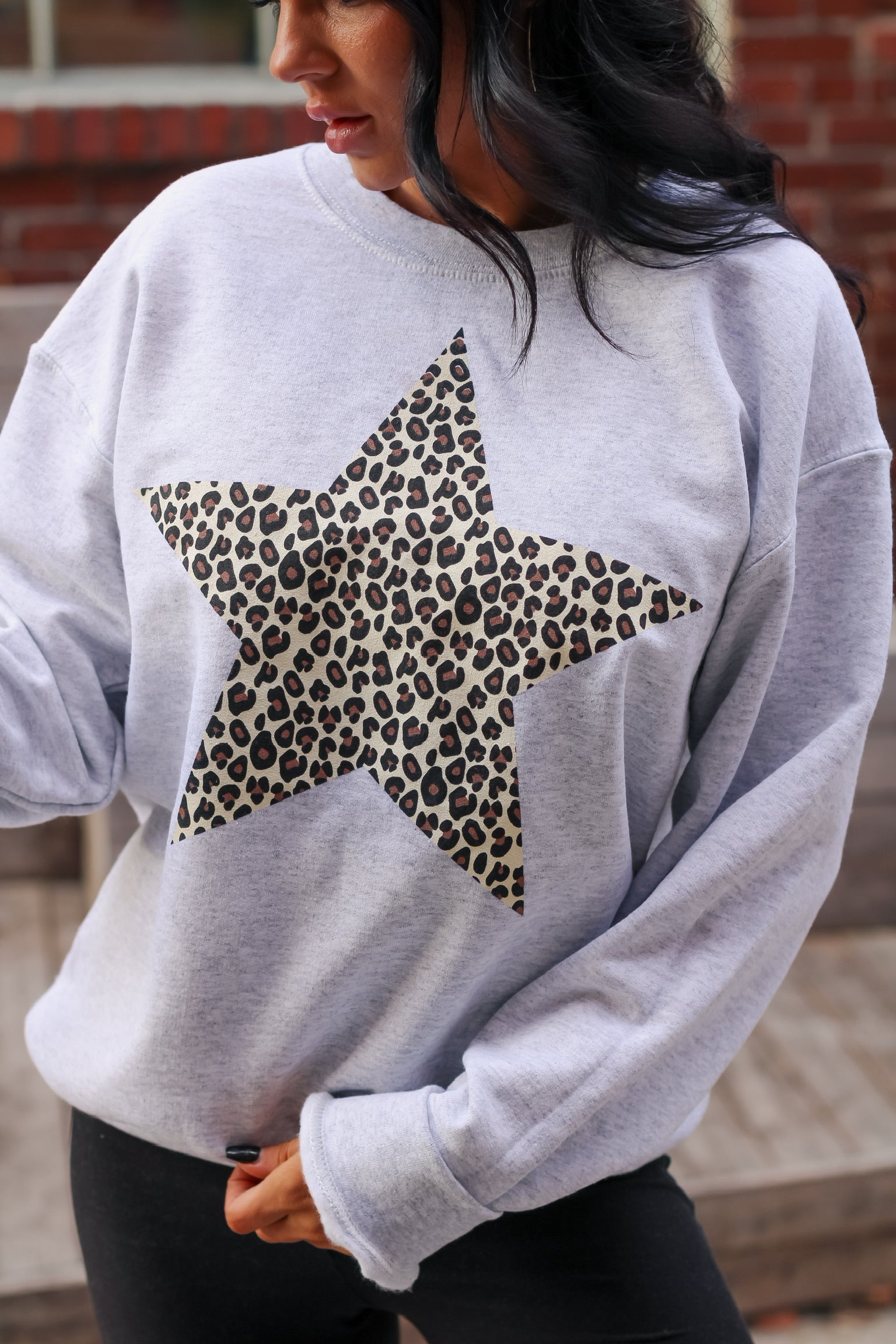 Leopard Star | Ash | Sweatshirt