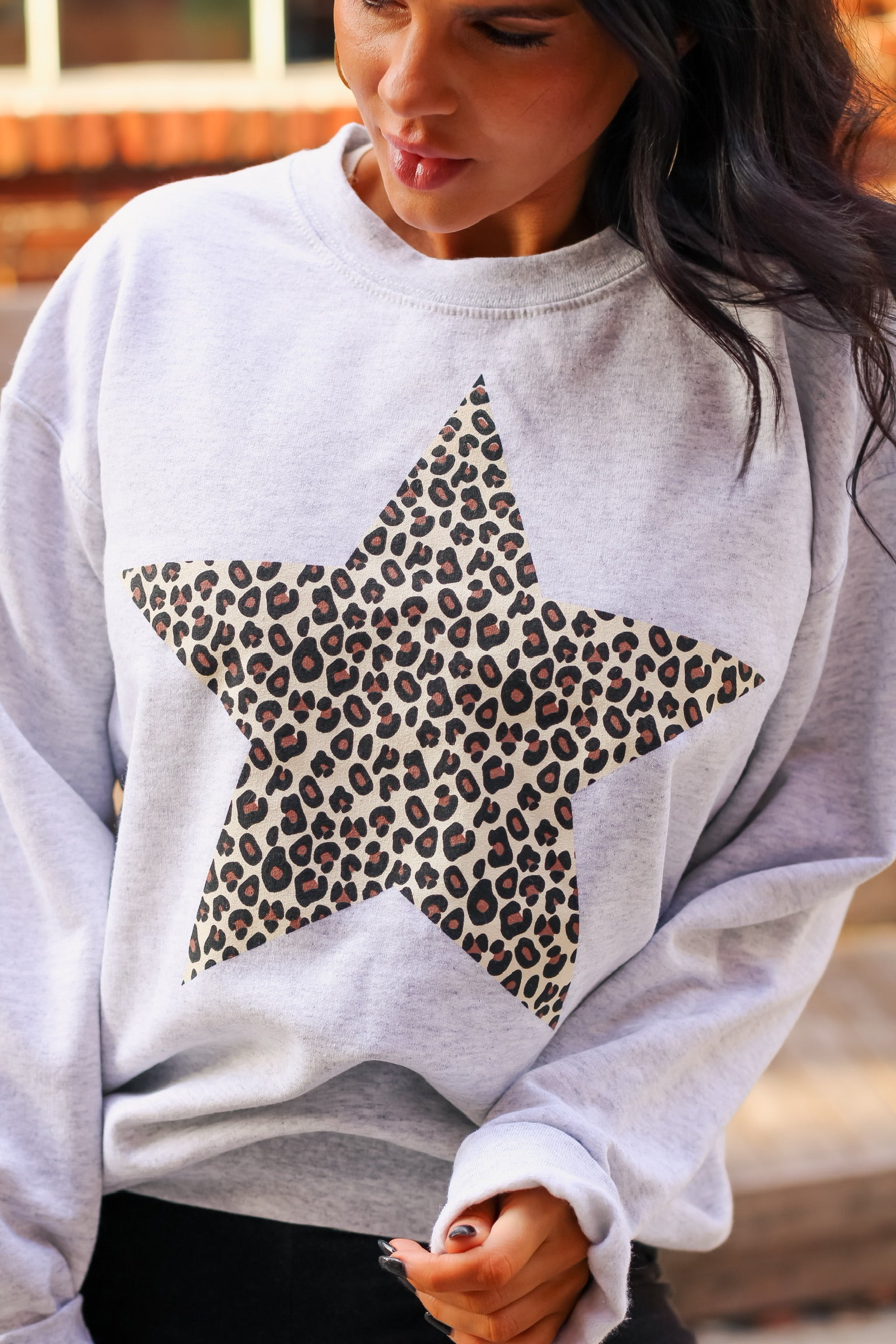 Leopard Star | Ash | Sweatshirt
