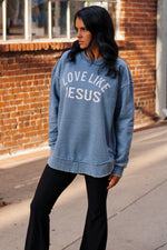 Load image into Gallery viewer, Love Like Jesus Vintage Fleece | Vintage Bluestone
