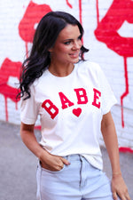 Load image into Gallery viewer, BABE | Vintage White | Short Sleeve Tee
