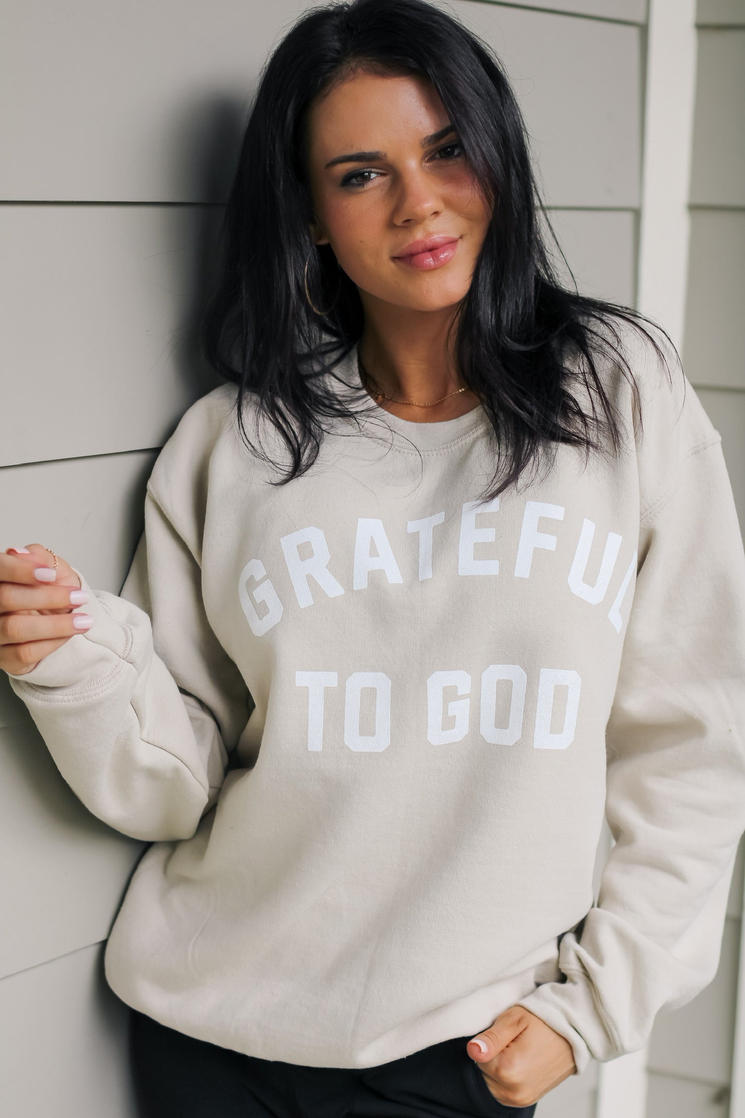 Grateful To God | Sand | Sweatshirt