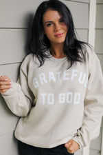 Load image into Gallery viewer, Grateful To God | Sand | Sweatshirt
