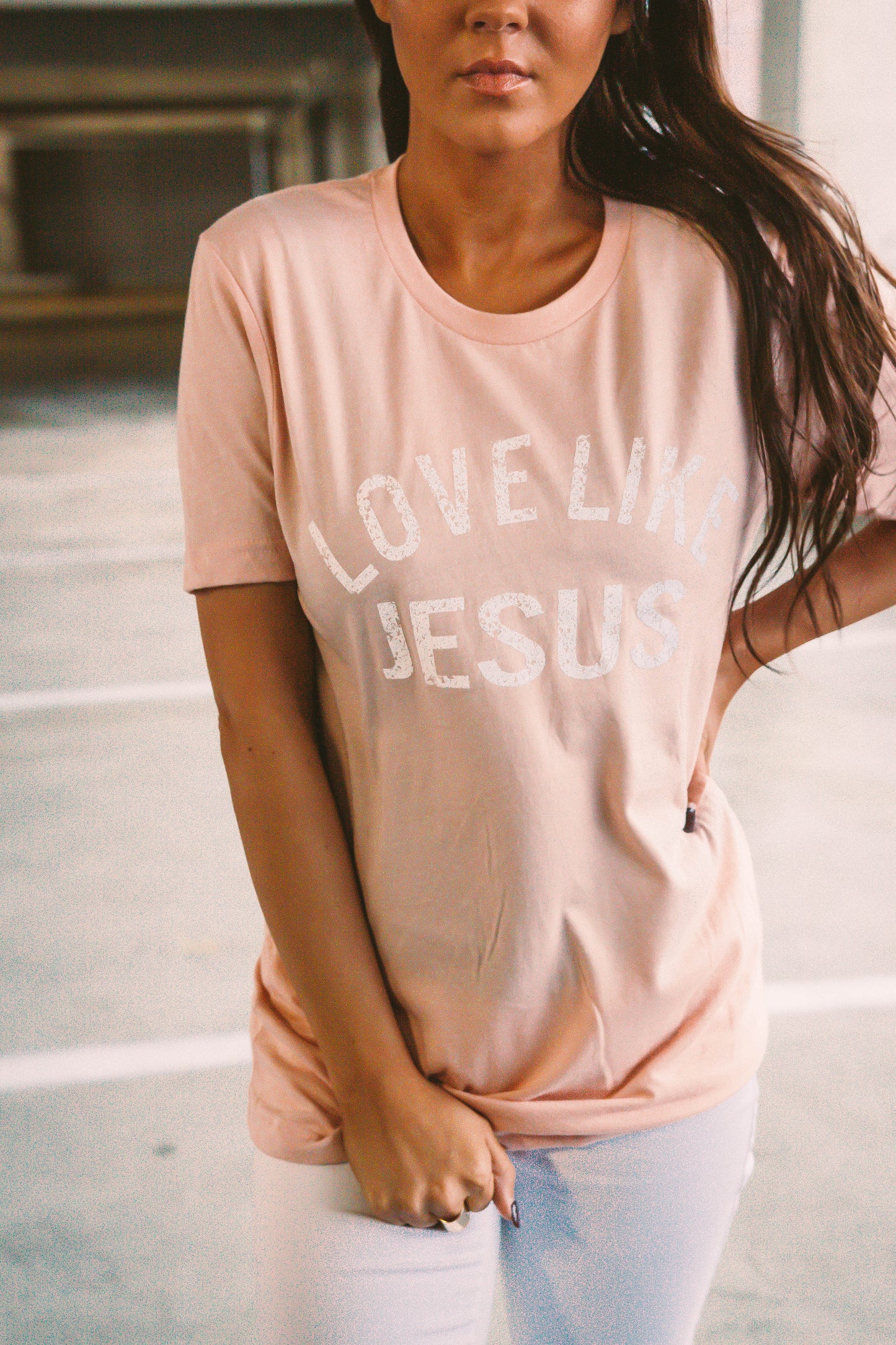 Love Like Jesus | Peach | Short Sleeve Tee