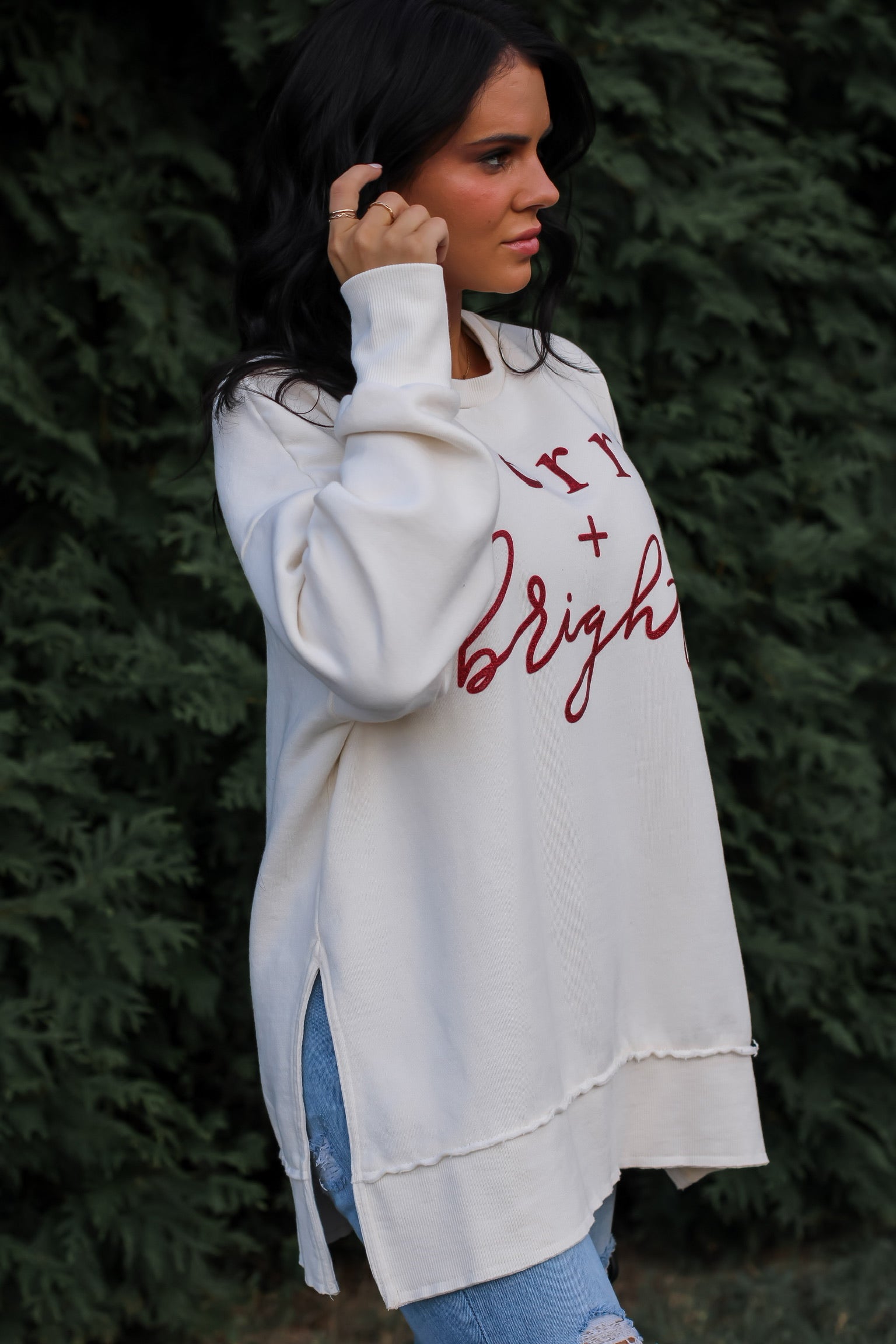 Merry + Bright | Christmas Red Glitter | The Avery Vintage Fleece