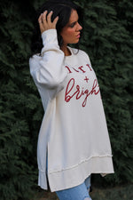 Load image into Gallery viewer, Merry + Bright | Christmas Red Glitter | The Avery Vintage Fleece
