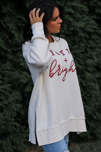 Merry + Bright | Christmas Red Glitter | The Avery Vintage Fleece