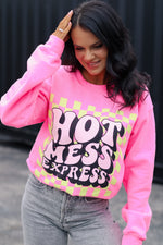 Load image into Gallery viewer, Hot Mess Express | Neon Pink | Sweatshirt
