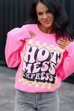 Load image into Gallery viewer, Hot Mess Express | Neon Pink | Sweatshirt
