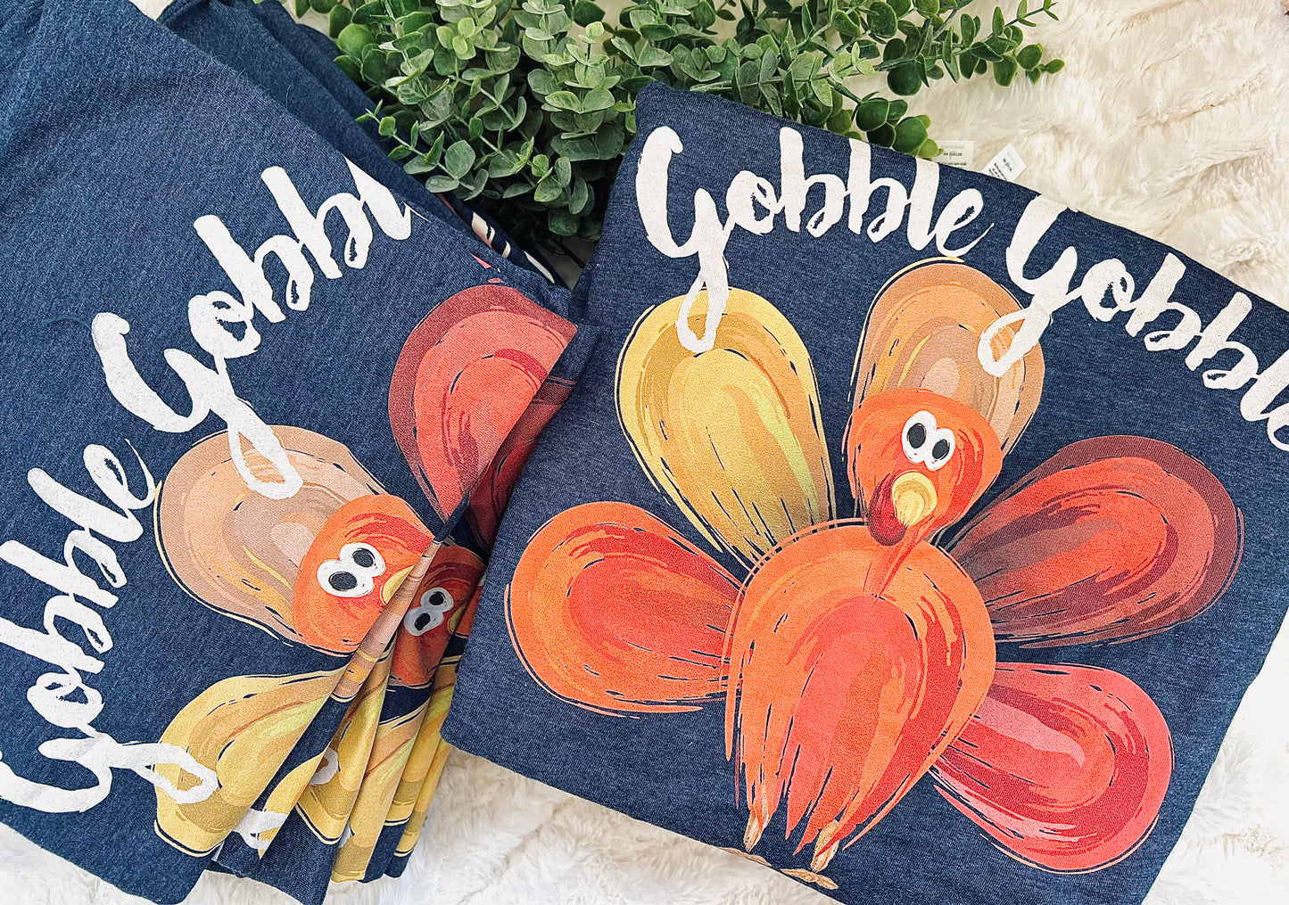 Turkey | Gobble Gobble | Heather Denim | Short Sleeve