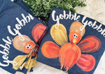 Load image into Gallery viewer, Turkey | Gobble Gobble | Heather Denim | Short Sleeve
