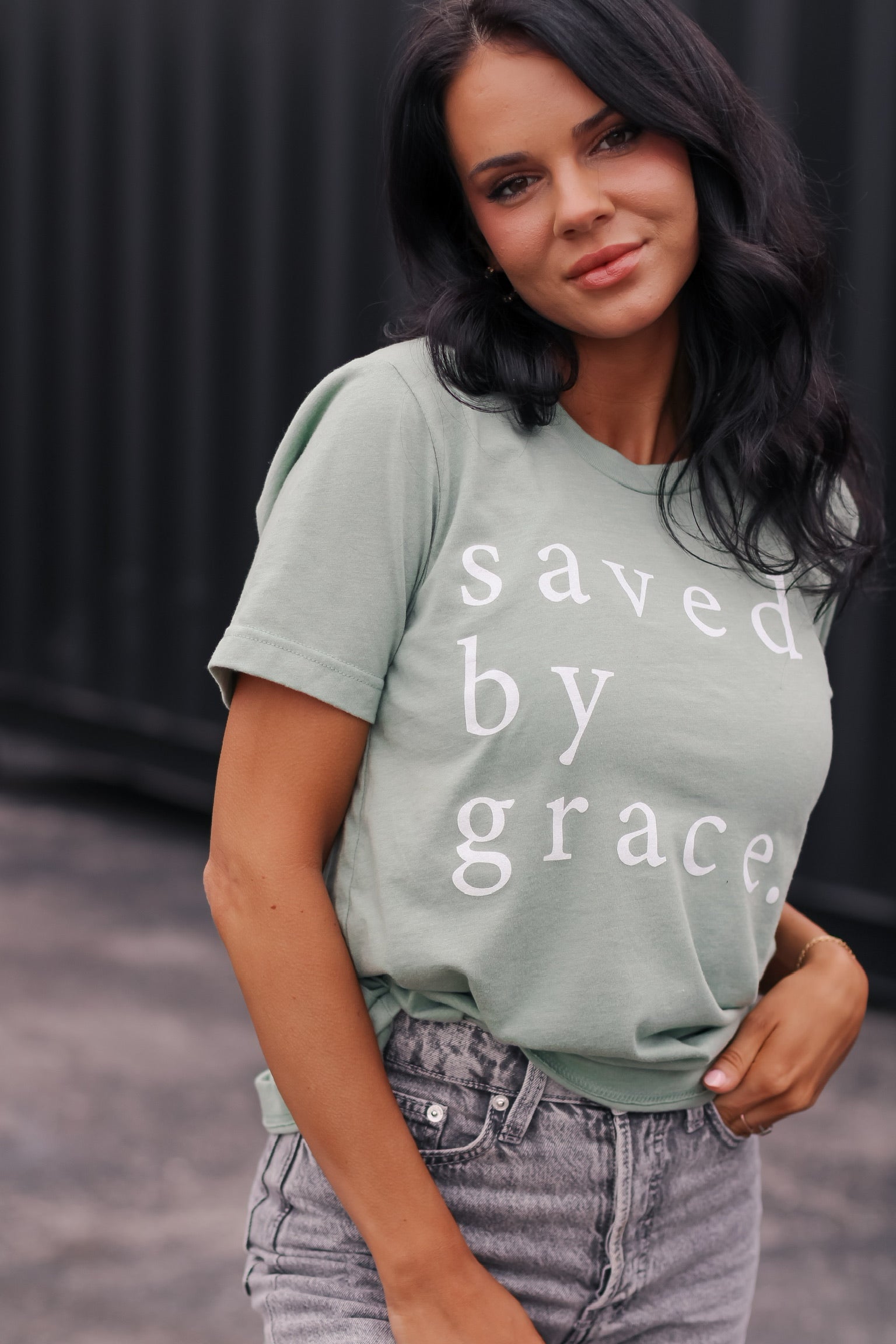 Saved By Grace | Heather Sage | Short Sleeve