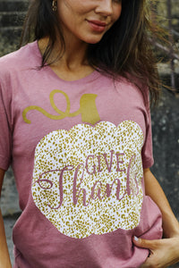 Give Thanks | Glitter | Short Sleeve | Mauve
