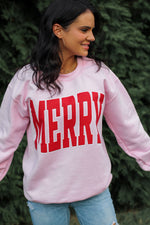 Load image into Gallery viewer, Merry | Pink | Sweatshirt
