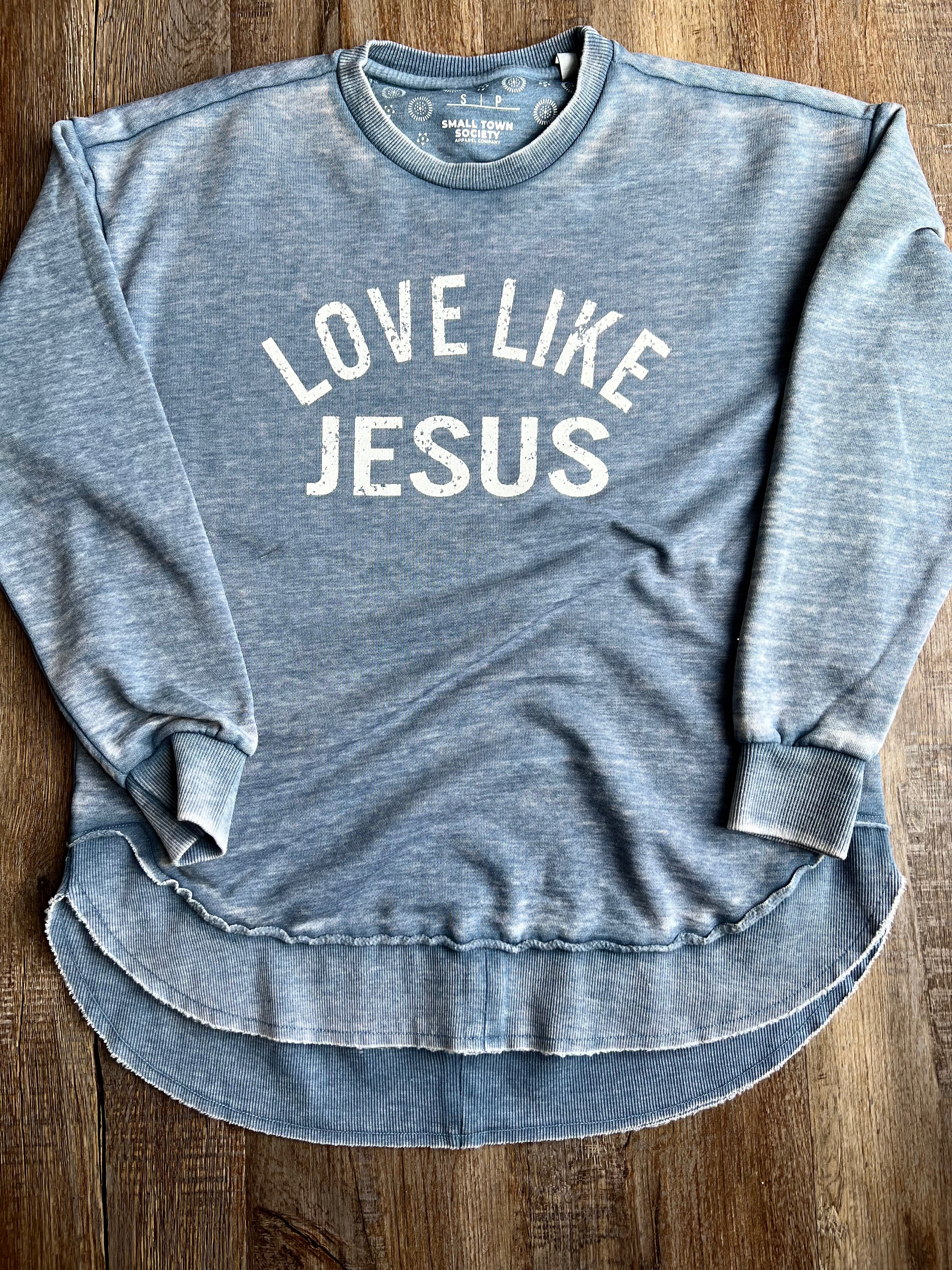 Love Like Jesus Vintage Fleece | Vintage Bluestone Large