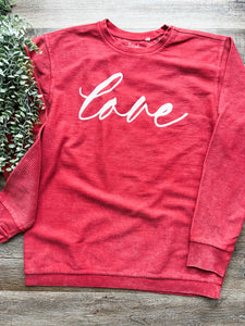 Love | Red Comfy Cord | Sweatshirt