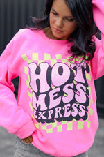Load image into Gallery viewer, Hot Mess Express | Neon Pink | Sweatshirt

