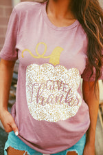 Load image into Gallery viewer, Give Thanks | Glitter | Short Sleeve | Mauve
