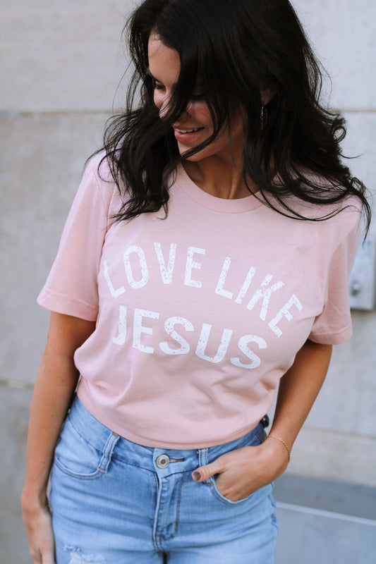 Love Like Jesus | Peach | Short Sleeve Tee