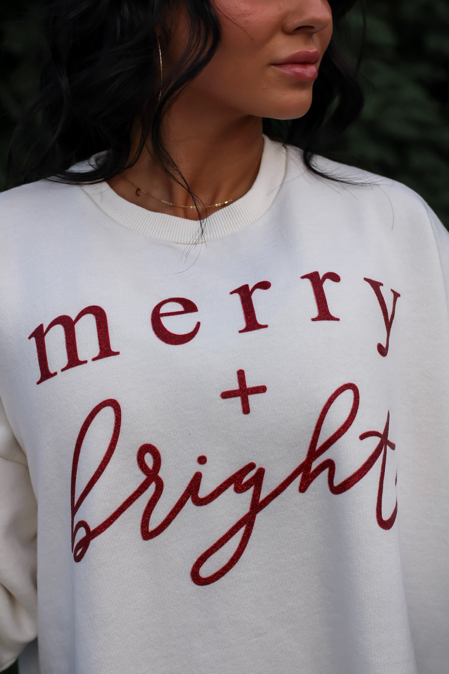 Merry + Bright | Christmas Red Glitter | The Avery Vintage Fleece