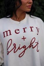 Load image into Gallery viewer, Merry + Bright | Christmas Red Glitter | The Avery Vintage Fleece

